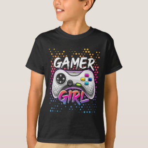 Camiseta Gamer Girl Video Game Controller Jogos Aniversário