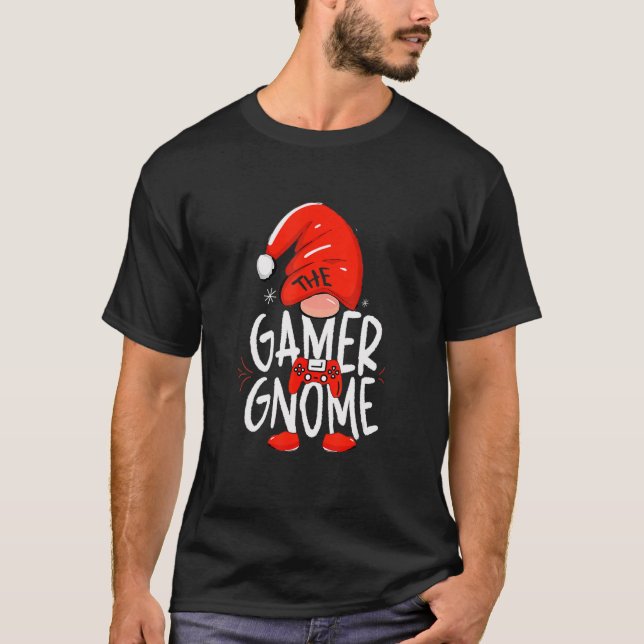 Camiseta Gamer Gnomo Family Matching Group Christmas Boys G (Frente)