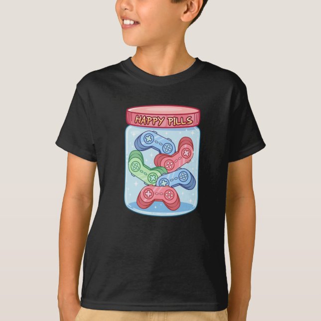 Camiseta Gamer Happy Pills Sticker (Frente)