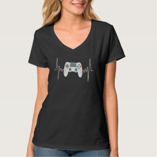 Camiseta Gamer Heartbeat Engraçado Jogo Jogo Jogo Homens Jo