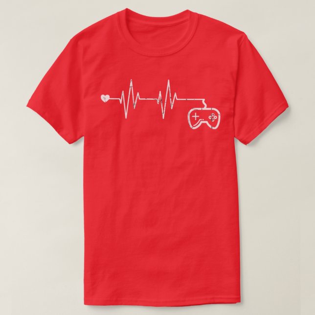 Camiseta Gamer Heartbeat TShirt Video Game Gift1 (Frente do Design)