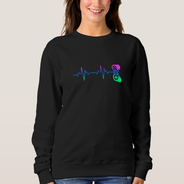 Camiseta Gamer Heartbeat Video Game Controller Nerdy Gamer (Frente)