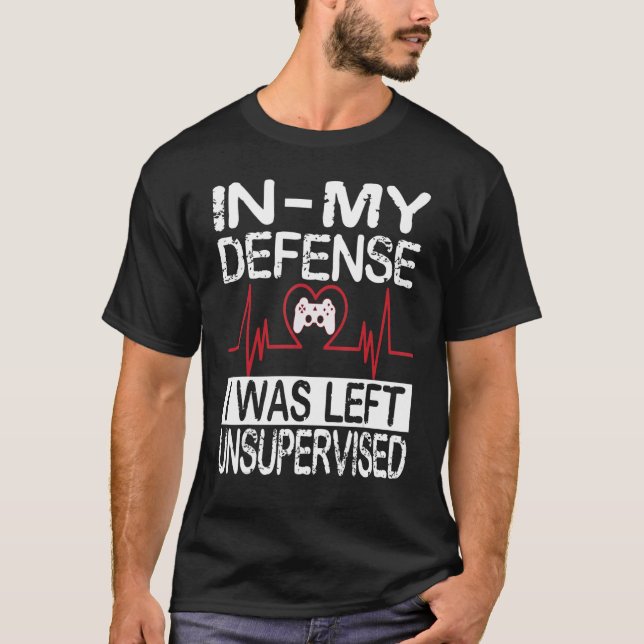 Camiseta gamer i was left unsupervised game controller hear (Frente)