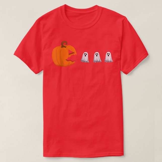 Camiseta Gamer Kid Halloween Pumpkin Jack OLantern Comendo (Frente do Design)