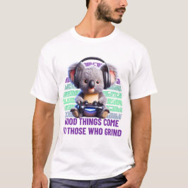 Camiseta Gamer Koala - As Coisas Boas Vêm Para Aqueles Que