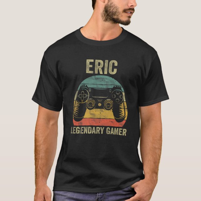 Camiseta Gamer Legendário Personalizado, Eric Name Video Ga (Frente)