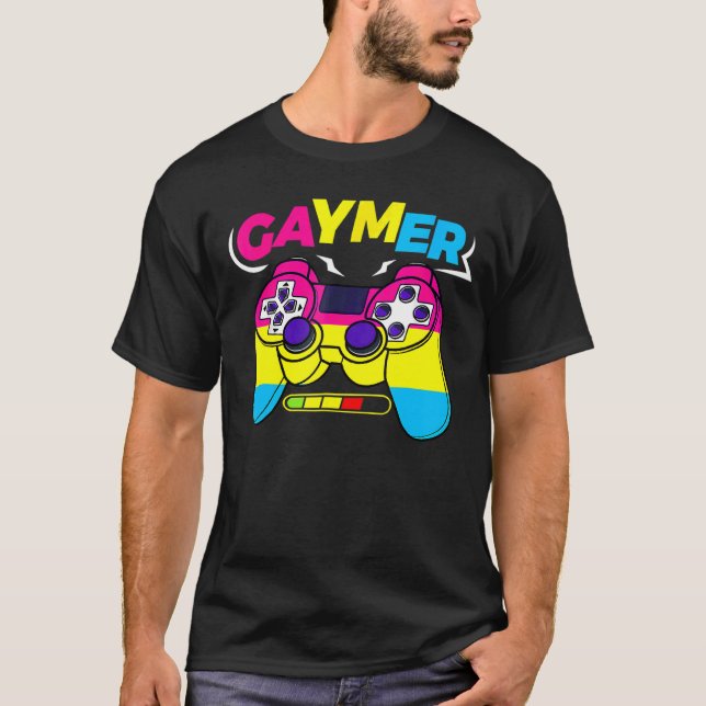 Camiseta Gamer Lgbt Pride Controller Vídeo Game Pansexual G (Frente)