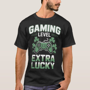 Camiseta Gamer Life Games Nível Extra Sortudo Para O Consol