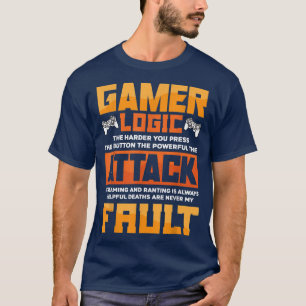 Camiseta Gamer Lógica Mais Difícil Pressionar O Vídeo Do Bo
