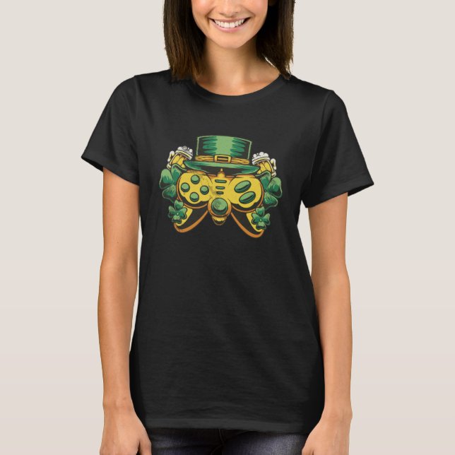 Camiseta Gamer Love Video Games Gamer for St Patrick s Day (Frente)