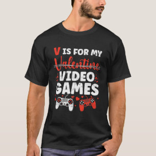 Camiseta Gamer Mens Boys Rapariga Dia de os namorados V É 