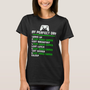 Camiseta Gamer Meu Dia Perfeito Jogar Video Games Divertido