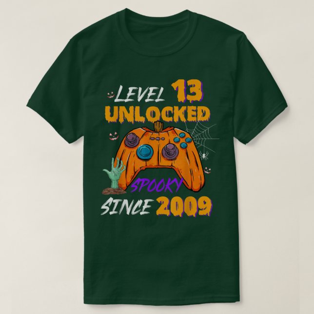Camiseta Gamer Nível 13 - Aniversário de 13 desbloqueado De (Frente do Design)