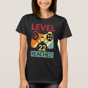 Camiseta Gamer Nível 2 Atingido no 22º Aniversário
