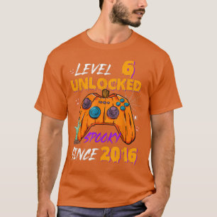 Camiseta Gamer Nível 6 Desbloqueado 6 Birthday Spooky S