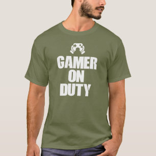 Camiseta Gamer no jogo de vídeo do dever
