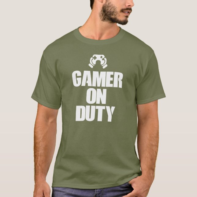Camiseta Gamer no jogo de vídeo do dever (Frente)