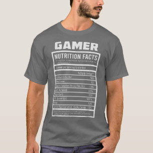 Camiseta Gamer Nutricional Fatos Legal Gamer Engraçado Gam