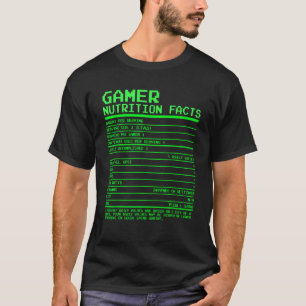 Camiseta Gamer Nutrition Facts Gifs for Teen Boys Video Ga