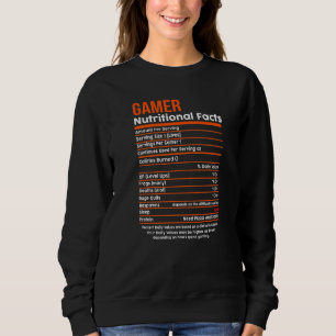 Camiseta Gamer Nutrition Facts T For Teen Boys Videos games