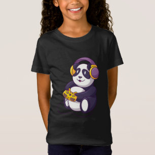 Camiseta Gamer Panda Jogando Videogames