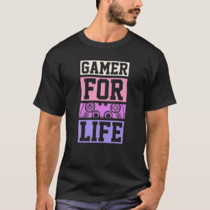 Camiseta Gamer Para A Vida De Um Contro De Estilo De Retrô