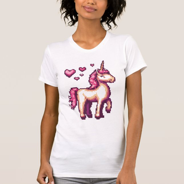 Camiseta Gamer Pixel Unicórnio (1) (Frente)