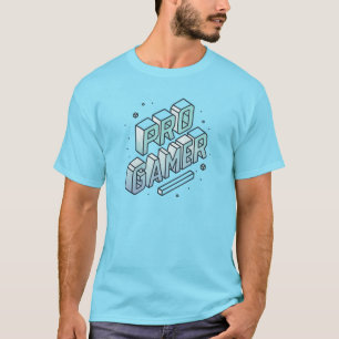 Camiseta GAMER PRO — Logotipo Isométrico 3D Block Letter