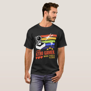Camiseta Gamer Retro Certificado – Mais Pixels, Por Favor V