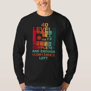 Camiseta Gamer Retro Gamepad Nível 40 aniversário de 40 ano