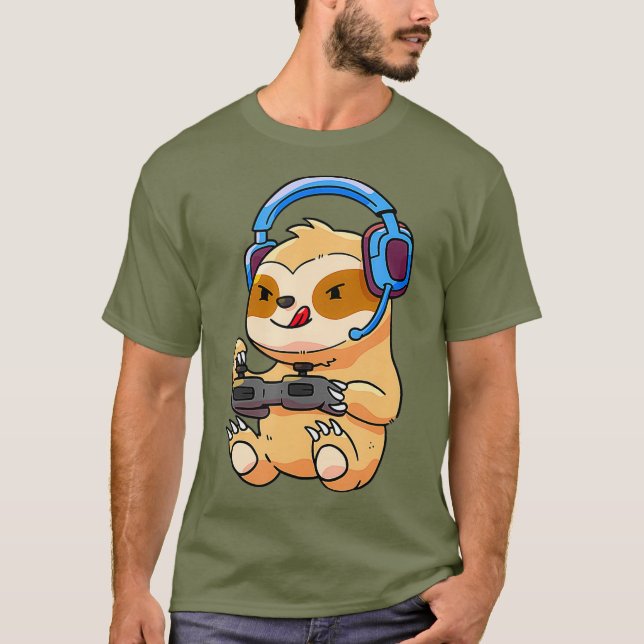 Camiseta Gamer Sloth Gaming Sloths Jogo Presente (Frente)