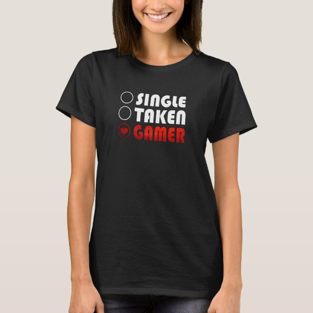 Camiseta Gamer Solteiro Ocupado (Frente)