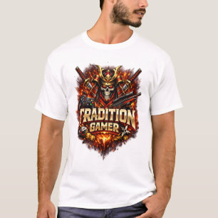 Camiseta Gamer Tradicional: Guerreiro Samurai Épico Caveira