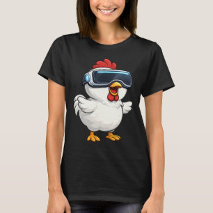 Camiseta Gamer Vr de Frango de Desenho Fofo