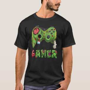 Camiseta Gamer Zombie Video Game Player Controller Hallowee