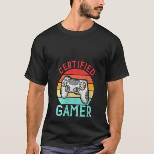 Camiseta Gamers certificados Retro Funny Videos games Gam