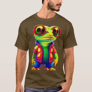 Camiseta Gamers Ilustração Perfeita Gekko Colorida Bonita