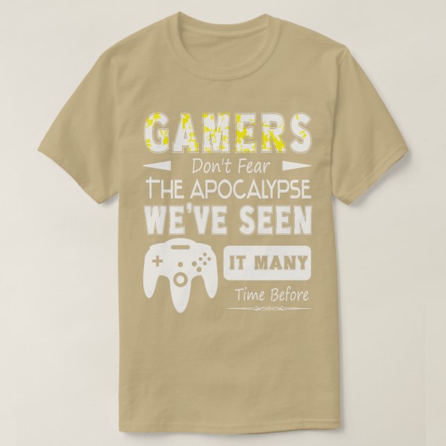 Camiseta Gamers não temem o apocalipse (Frente do Design)