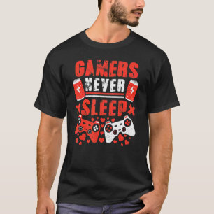 Camiseta Gamers Nunca Dormem Adoram Videos games de Vintage