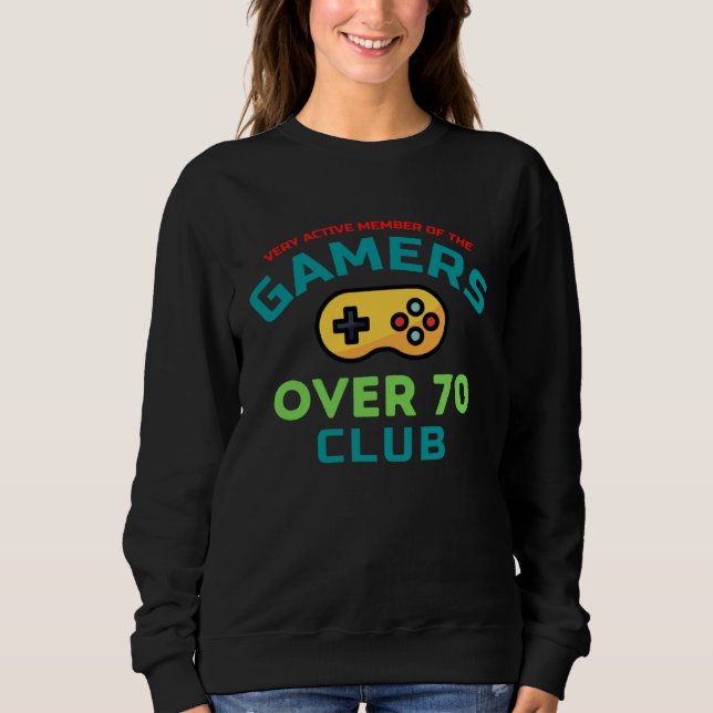 Camiseta Gamers Over Seventy 70 Old Video Gamer Club (Frente)