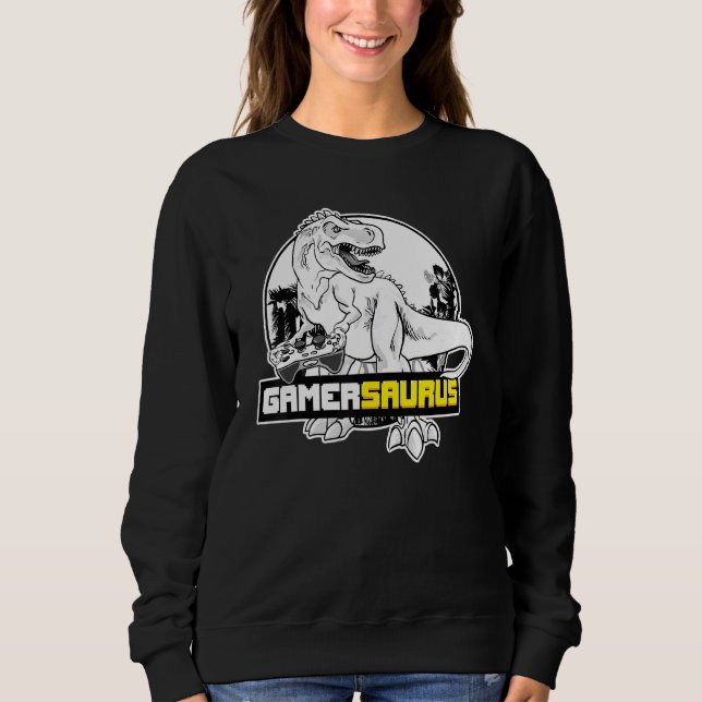 Camiseta Gamersaurus Gamer Dinossaur Jogos (Frente)