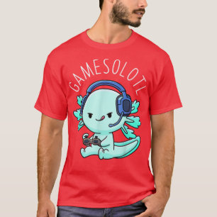 Camiseta Gamesolotl Aolotl Fish Gamer Anime de jogos Lizard