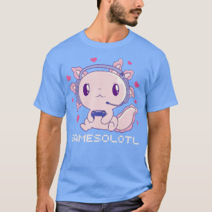 Camiseta Gamesolotl Axolotl Fish Playing Video Games Lizar