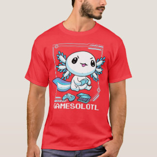 Camiseta Gamesolotl Axolotl Fish Tocando Videos games Lizar