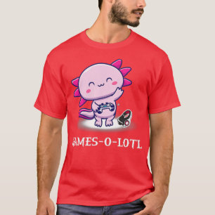 Camiseta Gamesolotl Axolotl Fish Tocando Videos games Lizar