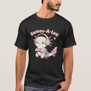 Camiseta Gamesolotl Axolotl Fones De Ouvido Axolotl Gamer C