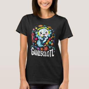 Camiseta Gamesolotl Axolotl Video Gamer Axolotl Fish Boys K