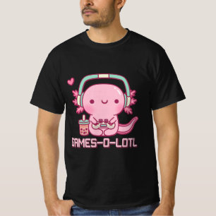 Camiseta Gamesolotl Axolotl Video Games Kawaii Anime Jogado