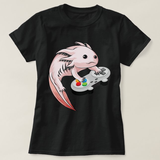 Camiseta Gamesolotl Axolotl Videos games Kawaii Anime (Frente do Design)