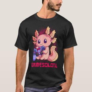 Camiseta Gamesolotl Controle de Axolote de Jogos Salamandra